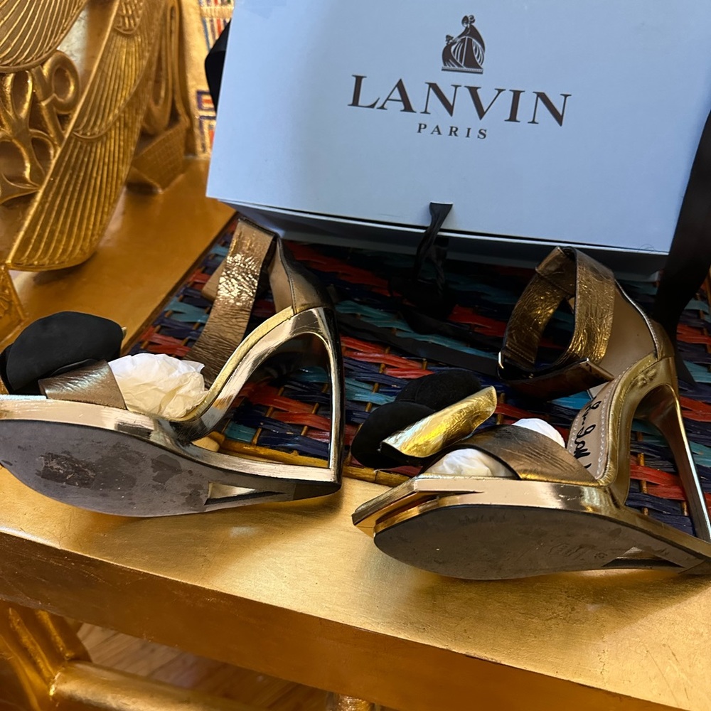 Gold Lanvin Heels 37 - Picture 4 of 7